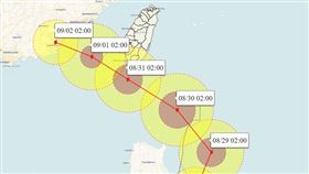 氣象專家彭啟明則是發文寫道，蘇拉路徑預測往南修正，對台威脅稍減輕，仍要注意暴風圈影響南部。（圖／翻攝自彭啟明臉書）
