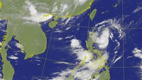 中央氣象局說，第9號颱風「蘇拉」今（28）日清晨2時已減弱為中度颱風。（圖／翻攝自氣象局）