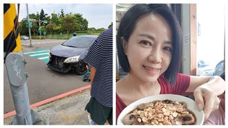 陳仙梅搭保母車被攔腰撞　驚險畫面曝光
