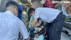 台北市木柵動物園女工友右腿不慎捲入砂輪機內。（圖／翻攝畫面）