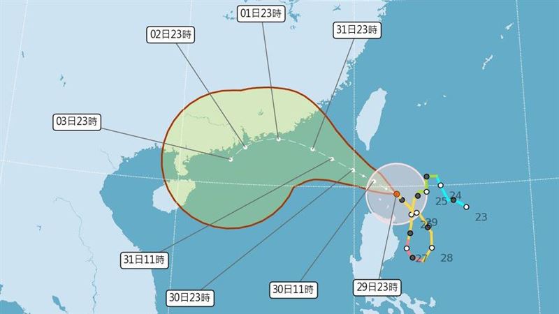 蘇拉深夜轉強颱！暴風圈進入巴士海峽