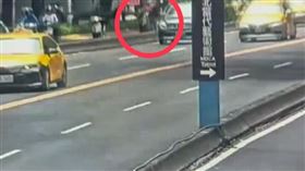 中山北路一段路樹倒塌，砸中林姓騎士。（圖／翻攝畫面）