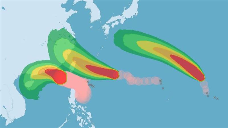 三颱共舞！出門要帶傘　五區有8、9級強風