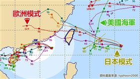 海葵颱風各國預測路徑。（圖／翻攝自林嘉愷 臉書）