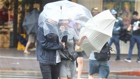 天氣,氣象,下雨,颱風,降雨,雨天,停班,停課,上班,上課,冒雨,雨傘,撐傘,淋雨,強風,豪雨（示意圖／邱榮吉攝影）