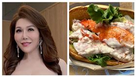 張雅琴（左）曬出螯蝦堡。（圖／翻攝自臉書）