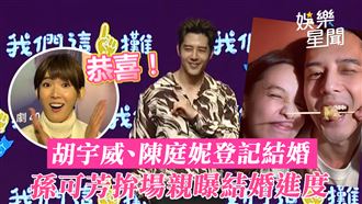 胡宇威、陳庭妮登記結婚！