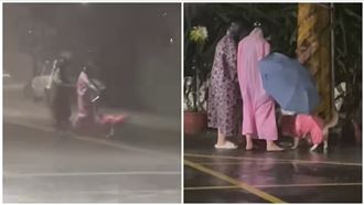 捨命片／高雄柴硬要風雨中解放　奴才奉陪