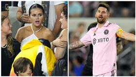 ▲好萊塢眾星包括席琳娜（Selena Gomez）都現身球場觀看梅西（Lionel Messi）出賽。（組合圖／美聯社／達志影像）