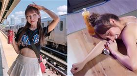 林襄生日前夕曬出11秒激辣影片，換個姿勢趴桌上讓網全驚呼。（組合圖／翻攝自IG）