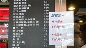 台中必比登，富狀元豬腳，內用收10元小費，網怒：變相漲價，(圖／翻攝自爆料公社)