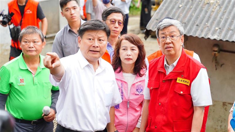 海葵重創花蓮傅崐萁陪勘災　陳建仁給承諾