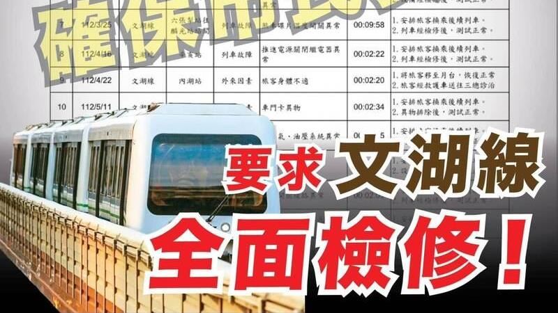 文湖線一年延誤18次　許淑華：應全面檢討