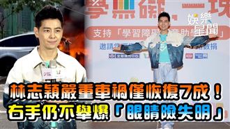 林志穎車禍僅恢復7成　右手不舉爆險失明