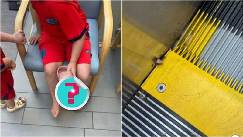 穿這款鞋搭手扶梯　女童險斷腳趾！媽嚇壞