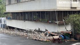 基泰大直建案導致附近房屋塌陷。（圖／記者李依璇攝影）