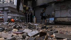 香港出現百年一遇雨災，釀重大災情。(圖／美聯社／達志影像)
