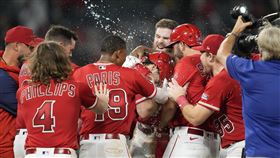 ▲天使格里奇克（Randal Grichuk）敲出生涯第6支再見安打。（圖／美聯社／達志影像）