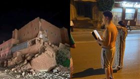 摩洛哥深夜6.8強震！男子裸上身「緊抱PS5逃出」。（圖／翻攝自推特）