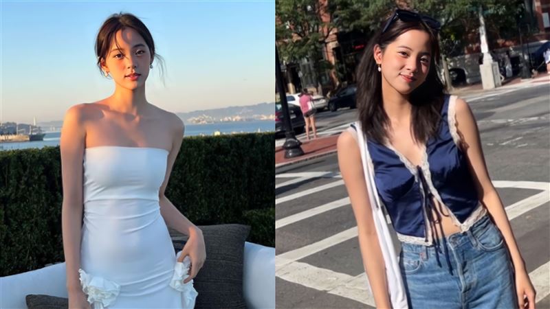 歐陽娜娜辣穿細繩小背心 風一吹險洩春光