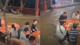 大豪雨轟炸！嘉義火車站淪「漂漂河」　廟會辦桌慘變「真．流水席」
