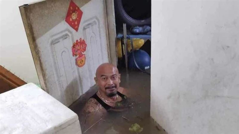 光頭壯漢嘉義泡水照不是P圖　本尊身分曝