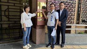 立法委員候選人游淑慧、羅智強、簡榮宗律師赴北檢。（圖／記者李依璇攝影）