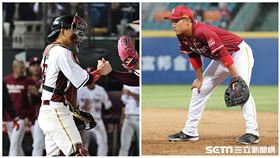 ▲10局上樂天張閔勛、梁家榮接連發生失誤，導致兄弟跑回致勝分。（組合圖／記者劉彥池攝影）