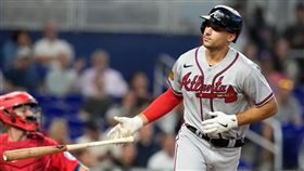 ▲勇士歐森（Matt Olson）擊出本季第52轟，打破隊史單季最多轟紀錄。（圖／美聯社／達志影像）