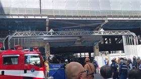 東京車站鋼骨掉落（圖／翻攝自@tokyoaccident「X」平台）