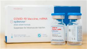 Moderna XBB.1.5疫苗外觀包裝。實際情況以到貨為主。（圖／疾管署提供）