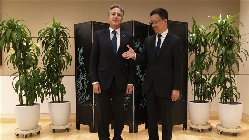 韓正會見布林肯　盼中美關係重回穩定軌道
