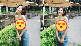 米可白,上半身,平口上衣,自信,街拍