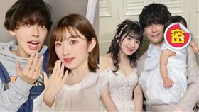 梶田冬磨2020年11月與女星青木菜花結婚（圖／翻攝自推特）