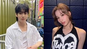 柾國、Sana被爆料烏龍緋聞。（圖／翻攝自推特、IG）