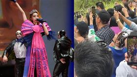 蔡依林在成都抽空前往熊貓基地去看熊貓，被不少民眾捕獲。（圖／翻攝自微博）