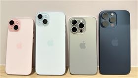 iPhone 15系列新機開賣蘋果iPhone 15系列新機22日開賣，左起為iPhone 15、iPhone 15 Plus、iPhone 15 Pro、iPhone 15 Pro Max。中央社記者吳家豪攝  112年9月22日