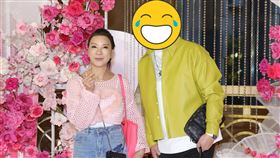 楊繡惠（左）與電視台董事長盧繹棋出席徐新洋婚宴。（圖／記者楊澍攝）