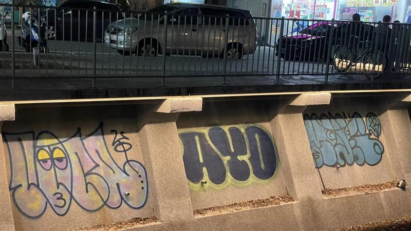 逢甲商圈遭大量塗鴉　網譏像平民窟醜死