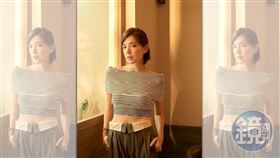 ▲許瑋甯受訪時露出緊實小蠻腰否認有孕。