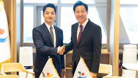 蔣萬安拜會首爾市長吳世勳。（圖／北市府提供）