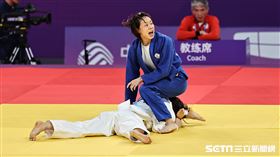 ▲杭州亞運，連珍羚拿下柔道女子57公斤級金牌，賽後喜極而泣。（圖／記者劉彥池攝影）