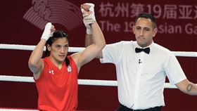 ▲台灣拳擊女將陳念琴（紅衣）。（圖／中華奧會提供）