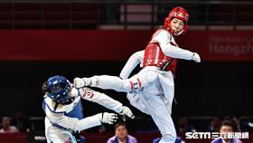 ▲杭州亞運跆拳道，林唯均在女子53公斤級晉級8強。（圖／記者劉彥池攝影）