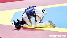 ▲杭州亞運跆拳道，徐晧祐在男子63公斤級止步8強。（圖／記者劉彥池攝影）