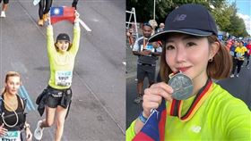 ▲謝忻衝破終點高舉國旗：讓全球看見ROC台灣（圖／翻攝自謝忻臉書）