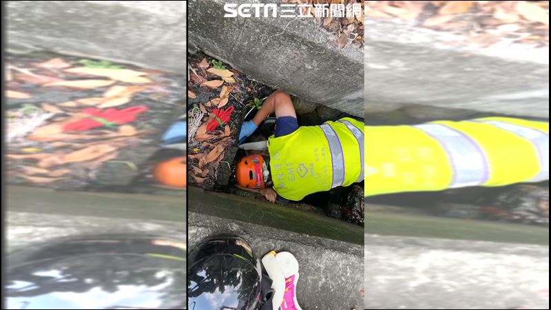 老婦騎車撞電桿卡死涵洞 救護一看頭痛了