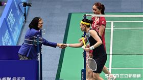 ▲杭州亞運羽球團體賽，戴資穎出賽第一點單打。（圖／記者劉彥池攝影）
