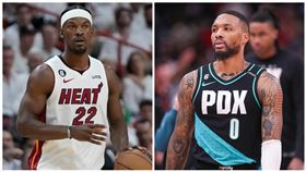 ▲巴特勒（Jimmy Butler）、里拉德（Damian Lillard）。（組合圖／美聯社／達志影像）