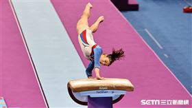 ▲杭州亞運競技體操，吳幸芬在女子跳馬拿下第5。（圖／記者劉彥池攝影）
